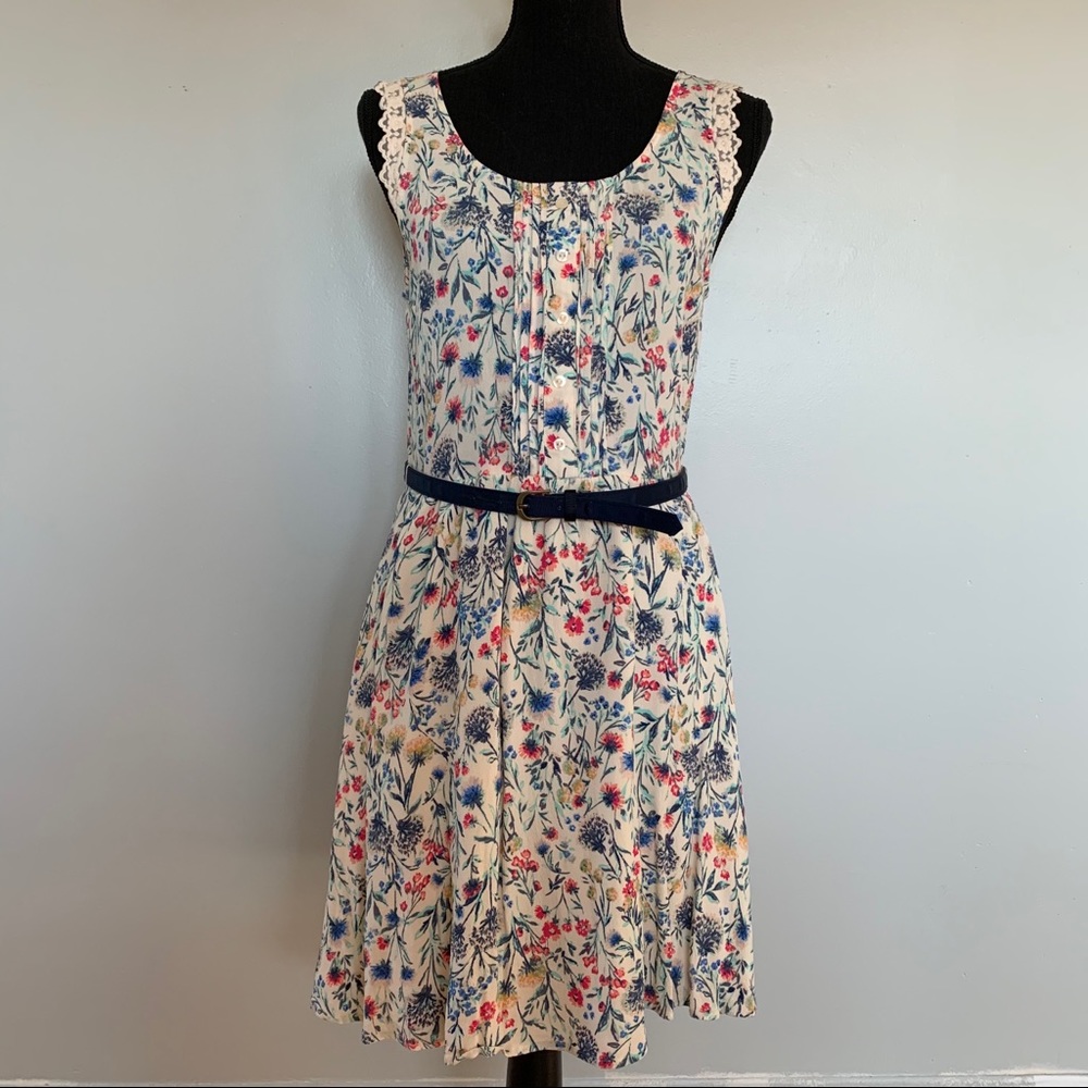 Lauren Conrad Floral Sundress with Belt